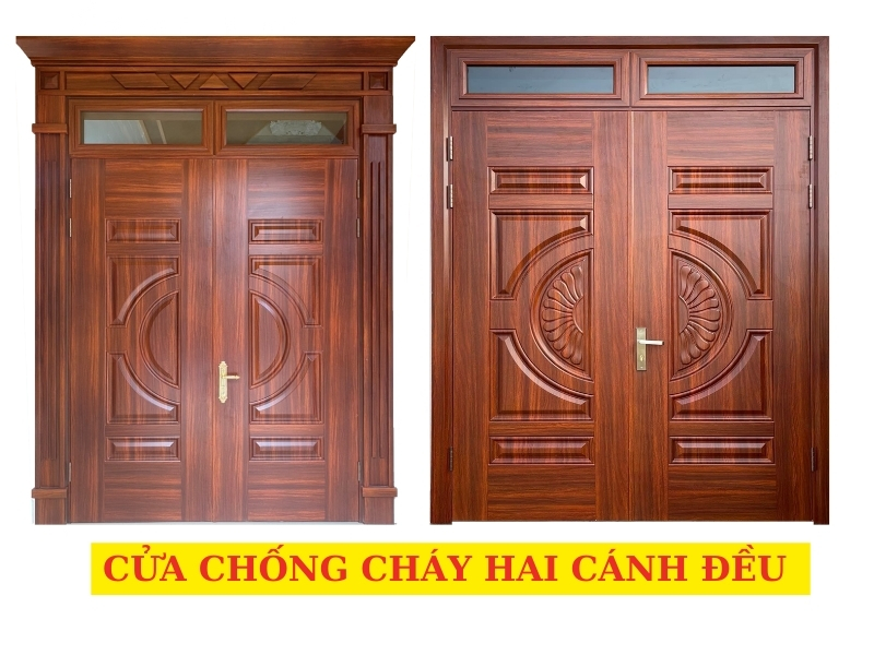 Cửa chống cháy thiết kế hai cánh đều