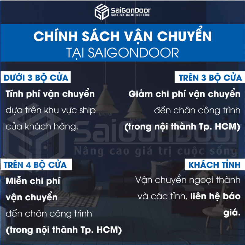 Chính sách vận chuyển cửa nhựa Đài Loan