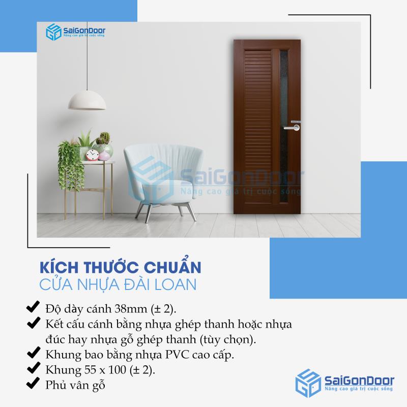 kích thước chuẩn cửa nhựa Đài Loan