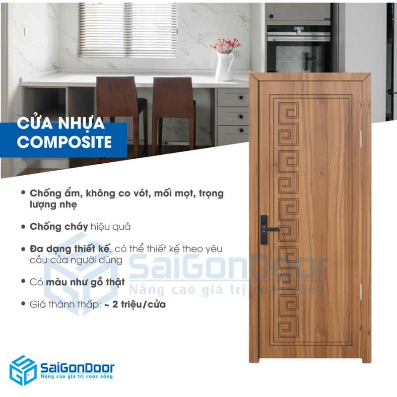 Cửa nhựa Composite phù hợp lắp đặt các công trình chung cư cao cấp