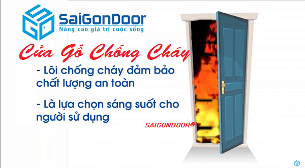 Hình ảnh mô tả cửa gỗ chống cháy hiện đại tại các chung cư, nhà cao tầng