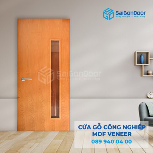 Cua go MDF Veneer P1GL xoan dao