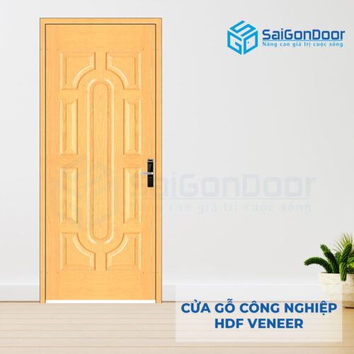 Cửa gỗ công nghiệp HDF Veneer 019 soi