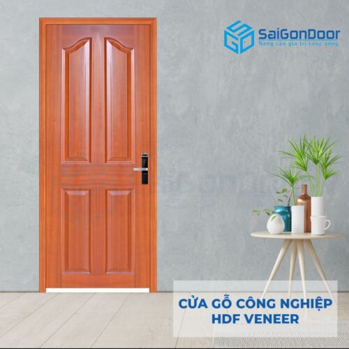 Cửa gỗ công nghiệp HDF Veneer 4A-sapele