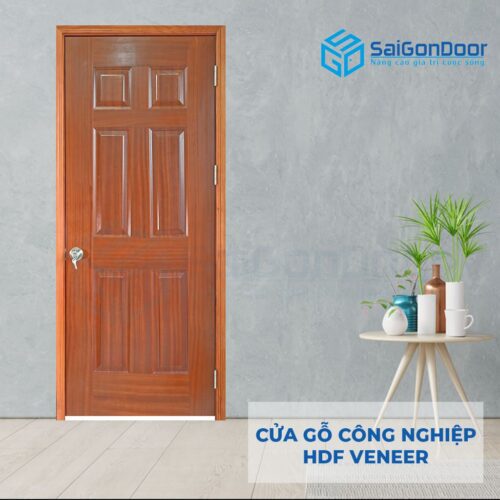 Cửa gỗ công nghiệp HDF Veneer 6A-xoan dao