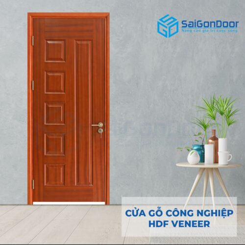 Cửa gỗ công nghiệp HDF Veneer 6B xoan dao