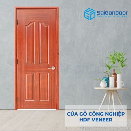 Cửa gỗ công nghiệp HDF Veneer 4A-xoan dao