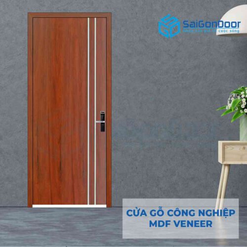 Cửa gỗ công nghiệp MDF Veneer P1R2 cam xe