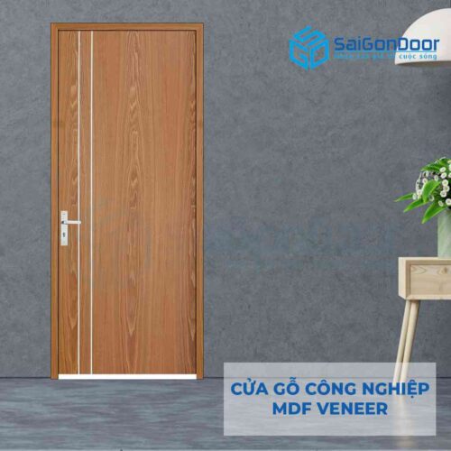 Cửa gỗ công nghiệp MDF Veneer P1R2 soi