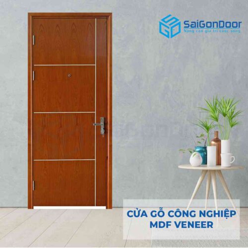 Cửa gỗ công nghiệp MDF Veneer P1R4b Cam xe