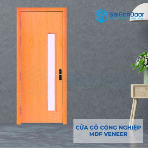 Cửa gỗ công nghiệp MDF Veneer P1GL Xoan dao