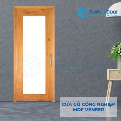 Cửa gỗ công nghiệp MDF Veneer o kinh