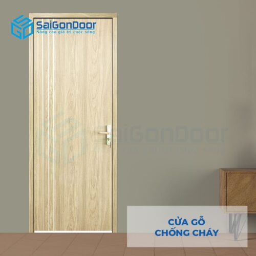 Cửa gỗ chống cháy GCC Cua go chong chay MDF Laminate P1R2 23029