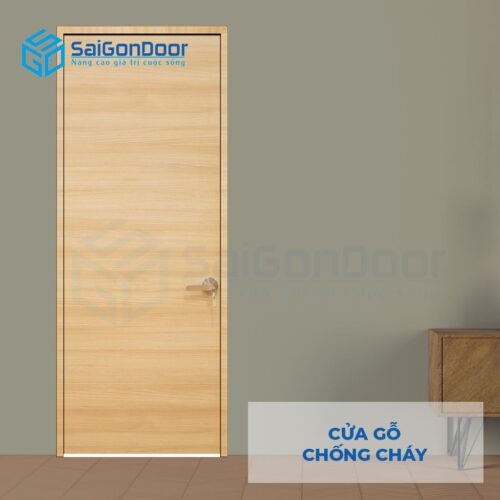 Cửa gỗ chống cháy GCC Cua go chong chay MDF Laminate van ngang