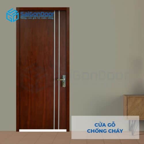 Cửa gỗ chống cháy GCC Cua go chong chay MDF Veneer P1R2 Cam xe