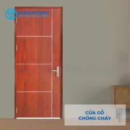 Cửa gỗ chống cháy GCC Cua go chong chay MDF Veneer P1R4 Cam xe