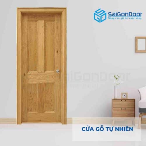 Cửa gỗ tự nhiên GTN 4A soi