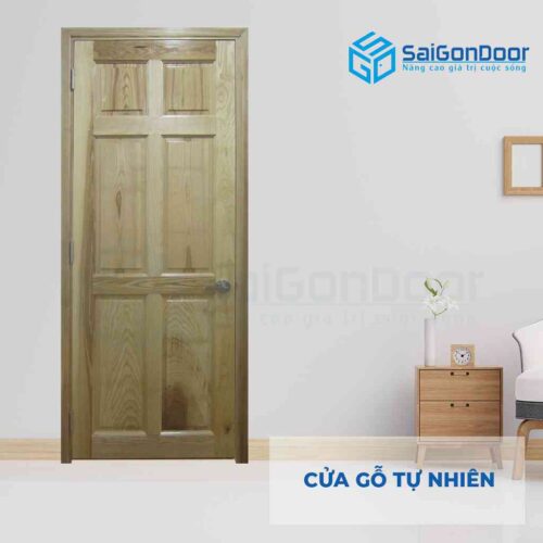 Cửa gỗ tự nhiên GTN 6A soi