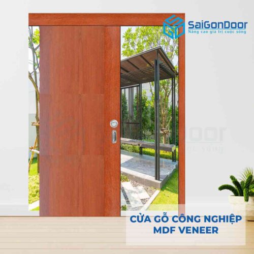 Cửa gỗ công nghiệp MDF Veneer Cua lua truot MDF P1-4