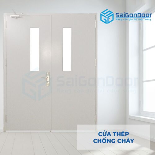 Cửa thép chống cháy TCC Cua thep chong chay 2P1G2