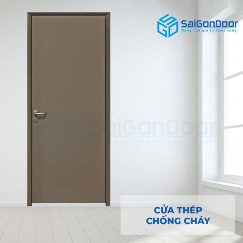 Cửa thép chống cháy TCC Cua thep chong chay P1 mau den