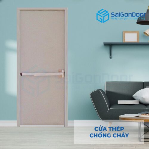 Cửa thép chống cháy TCC P1 xam thanh thoat hiem