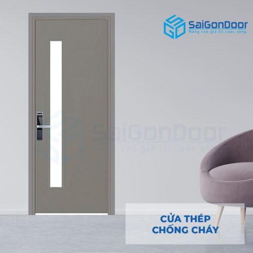 Cửa thép chống cháy TCC P1G1 xam (2)