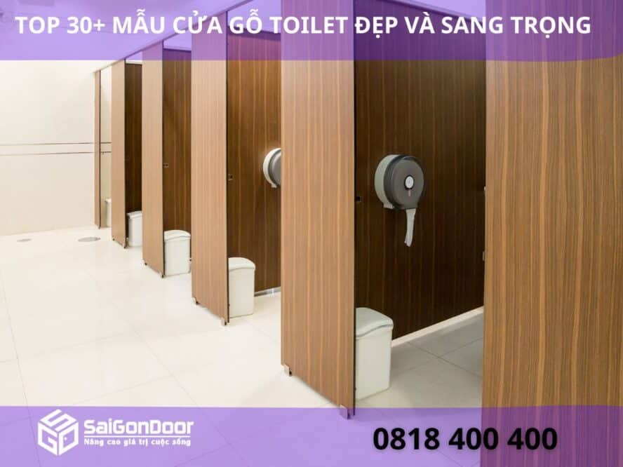 Mẫu 1: cửa gỗ toilet màu nâu với kiểu dáng sang trọng