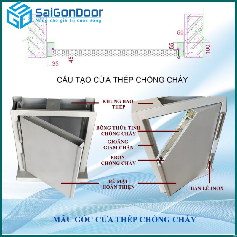 Bảng Báo Giá Cửa Chống Cháy 70 Phút Chi Tiết Mới Nhất 2025 24 Cấu tạo cánh cửa thép chống cháy