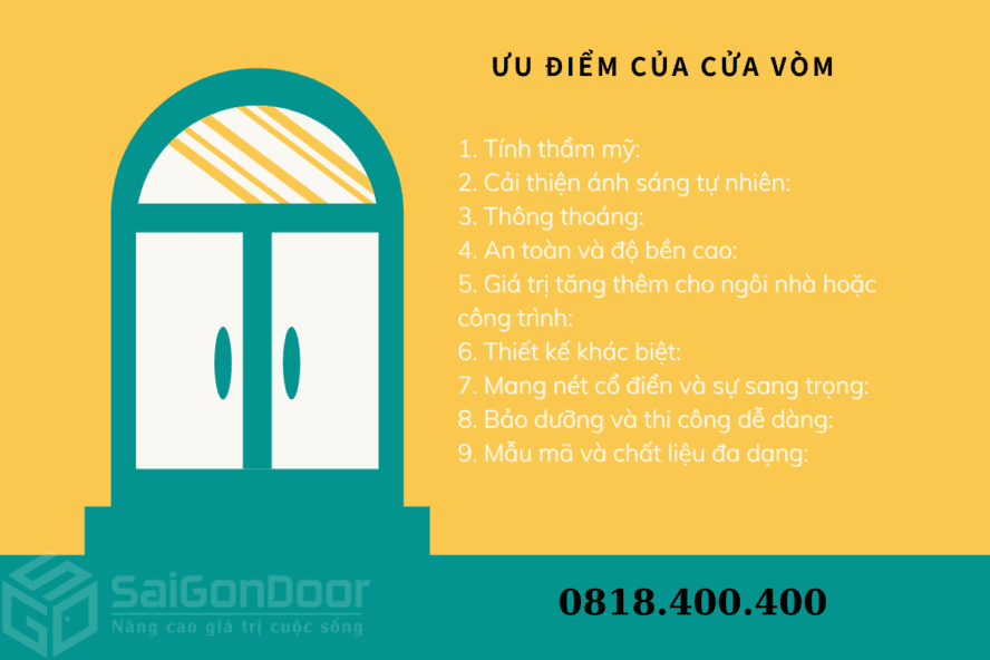 Điểm nổi bật của cửa vòm đó là tính thẩm mỹ cao