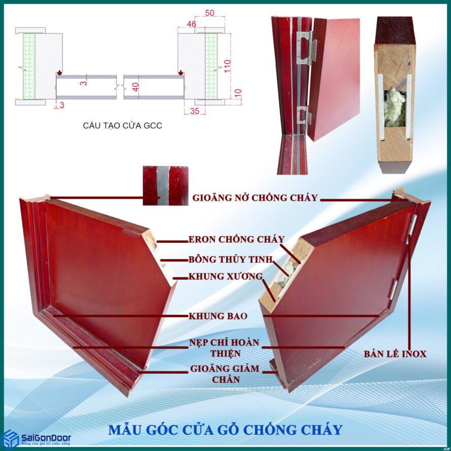 Cửa gỗ chống cháy 60 phút 70 phút