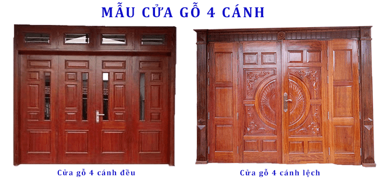 Kích thước cửa chính 4 cánh