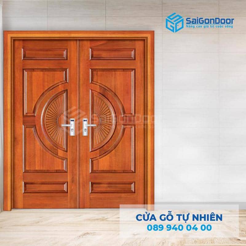 Cửa gỗ tự nhiên 2 cánh 1