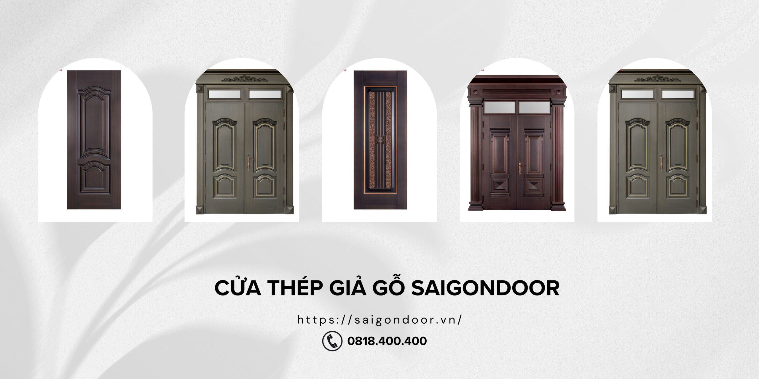 Mẫu cửa thép giả vân gỗ có tính thẩm mỹ cao