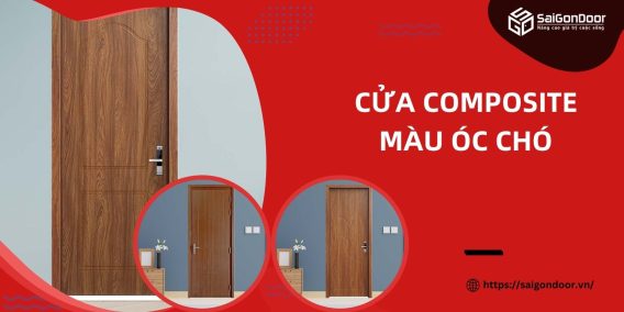 Cửa composite màu óc chó